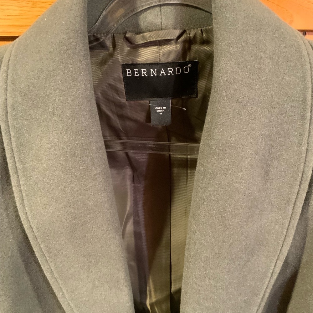Bernardo Double-Breasted Gray Pea Coat - Picture 3 of 7